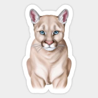 Cute Cougar Drawing Sticker